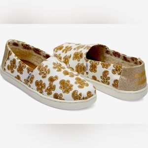 TOMS classic Natual Canvas Sugarfrosted Ginger People print toddler 13 NWT